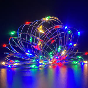 Linear Christmas Installation, 3m/10m/20m, Copper Wire, Fairy Lights, 2 Light Games, Batteries