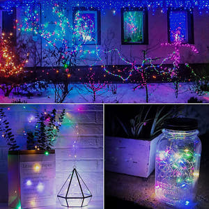 Linear Christmas Installation, 3m/10m/20m, Copper Wire, Fairy Lights, 2 Light Games, Batteries