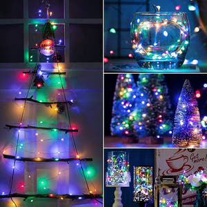 Linear Christmas Installation, 1m/3m/5m/10m, IP20, 2 Lights, Green Wire, Batteries