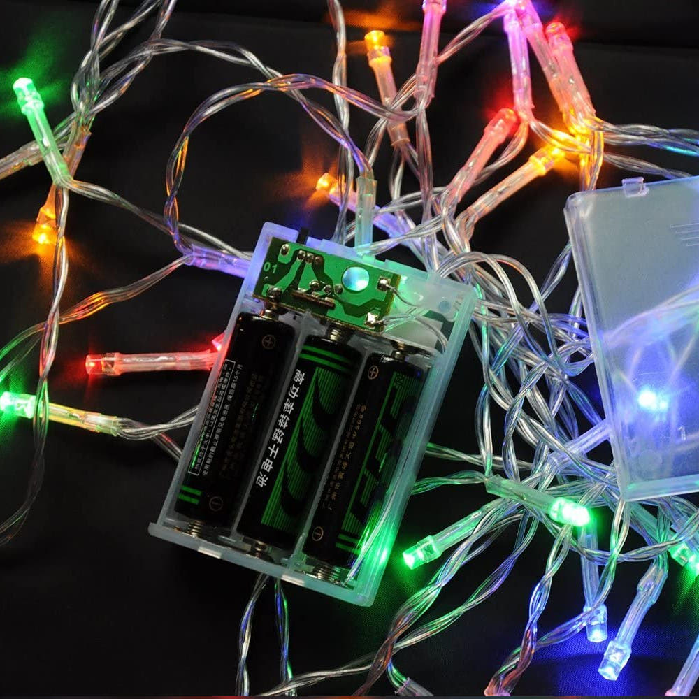 Linear Christmas Installation, 1m/3m/5m, 2 Lights, Batteries, Transparent Wire