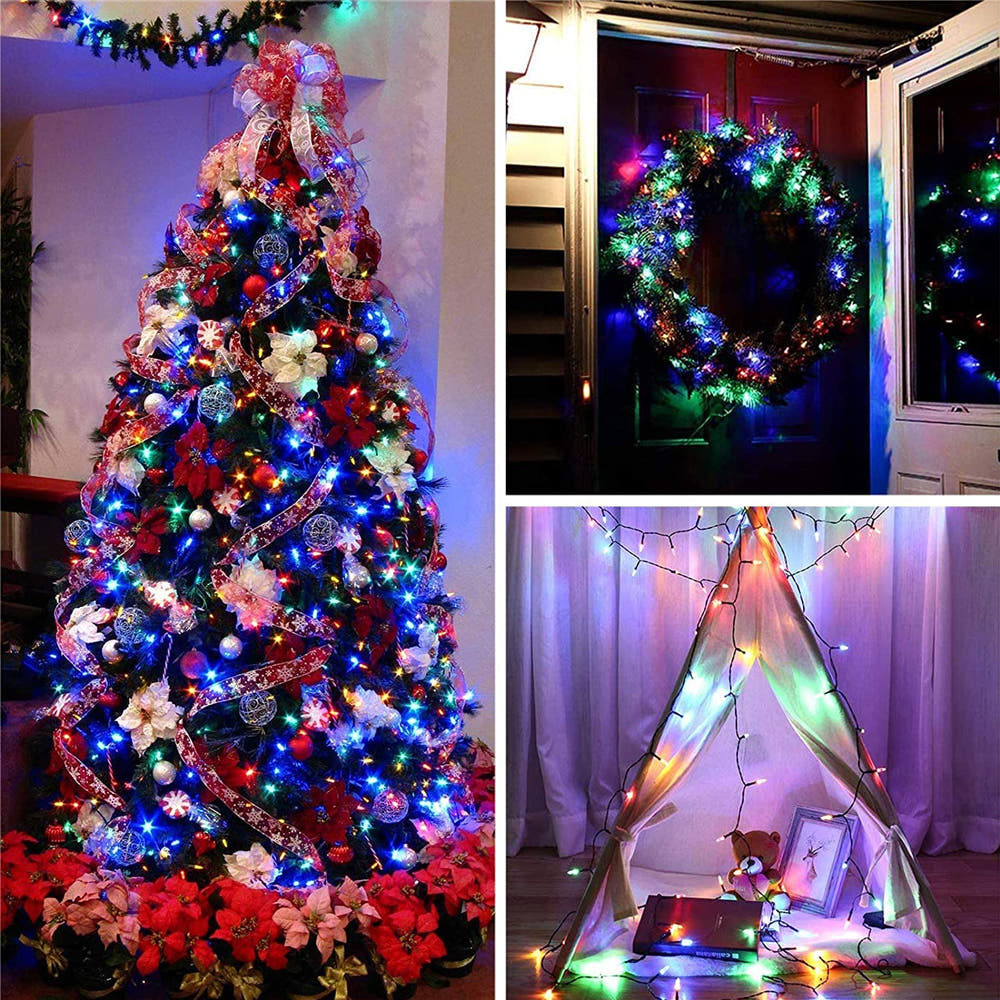 Linear Christmas Installation, 1m/3m/5m/10m, IP20, 2 Lights, Green Wire, Batteries