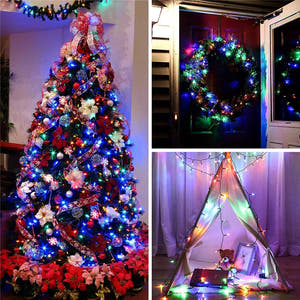 Linear Christmas Installation, 1m/3m/5m/10m, IP20, 2 Lights, Green Wire, Batteries