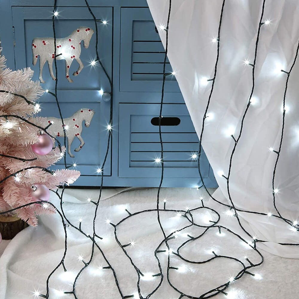 Linear Christmas Installation, 1m/3m/5m/10m, IP20, 2 Lights, Green Wire, Batteries