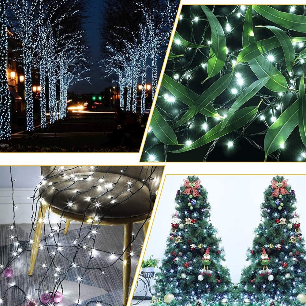 Linear Christmas Installation, 1m/3m/5m/10m, IP20, 2 Lights, Green Wire, Batteries