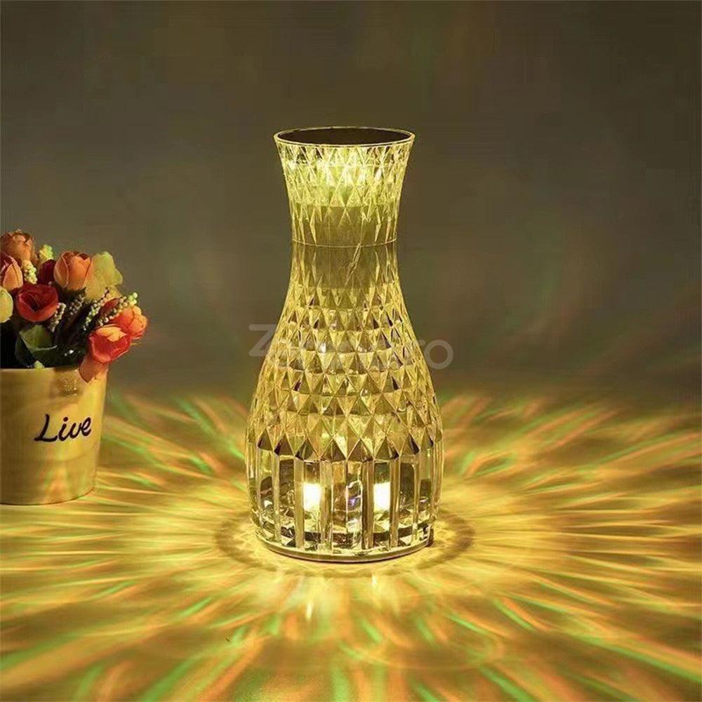 RGB Desk Lamp, Acrylic Crystal, 3 Intensity Levels, Touch, with Remote Control, Transparent