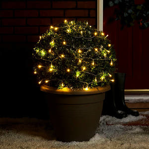 Linear Christmas Installation, 1m/3m/5m, 2 Lights, Batteries, Transparent Wire