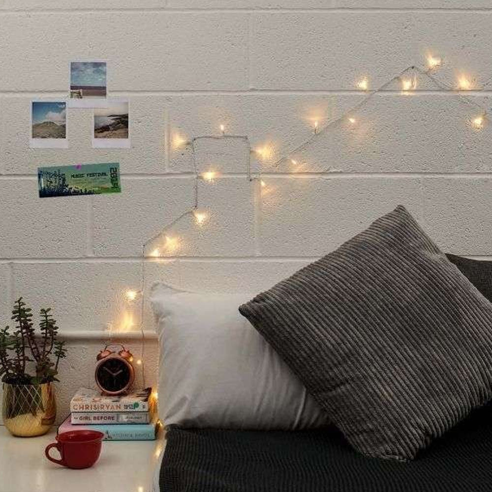 Linear Christmas Installation, 1m/3m/5m, 2 Lights, Batteries, Transparent Wire