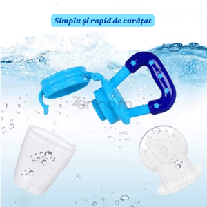 Pacifier for Diversification, Teething, for Fruit, Puree, BPA Free, Protective Cap, Leakproof Closure, Easy to Clean, Blue