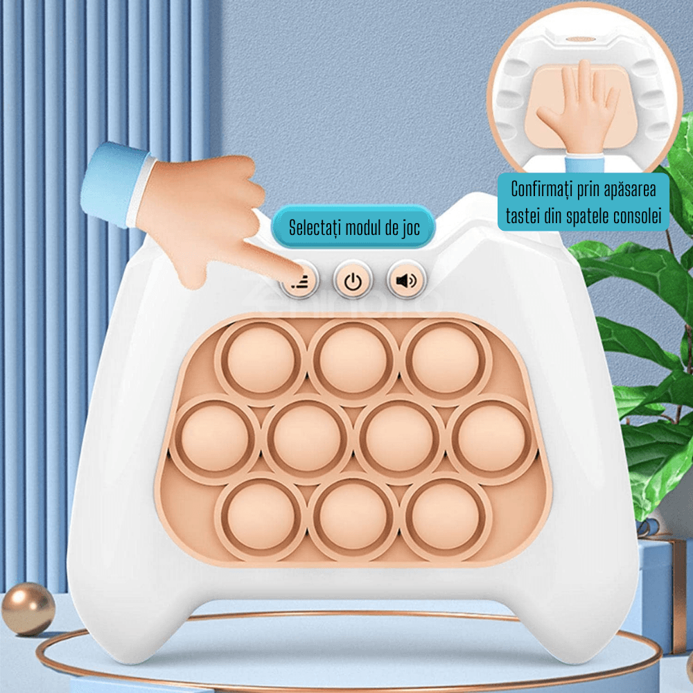 Pop It Interactive Console, 4 Game Modes, Antistress, Portable, Compact, with Batteries, Premium ABS, Silicone, for All Ages