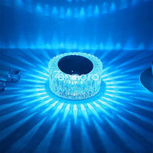 RGB Desk Lamp, Acrylic Crystal, 3 Intensity Levels, Touch, with Remote Control, Transparent