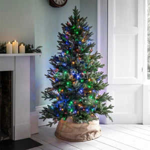 Instalatie de Craciun, Liniara, Becuri LED, Multicolor, 8 Jocuri de Lumini, Fir Negru, 220V, Controler