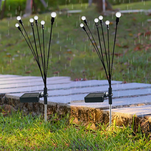 Solar Firefly Lamp, 6 Bulbs, for Garden, IP65, Ground Mount, 8h Battery Life, Height 70 cm, Black