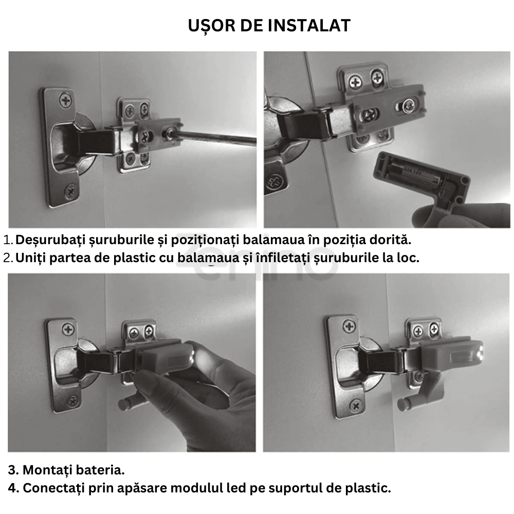 Hinged Housing Set with LED, Powerful Lighting, Easy Assembly, Quick Installation, Automatic Lighting, Energy Saving, Universal