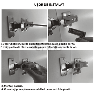 Hinged Housing Set with LED, Powerful Lighting, Easy Assembly, Quick Installation, Automatic Lighting, Energy Saving, Universal