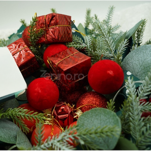 Set of 20 Christmas Decorations, for the Tree, Balls and Gifts, Various Models, Polystyrene, Glitter, Hanger Included, Reusable