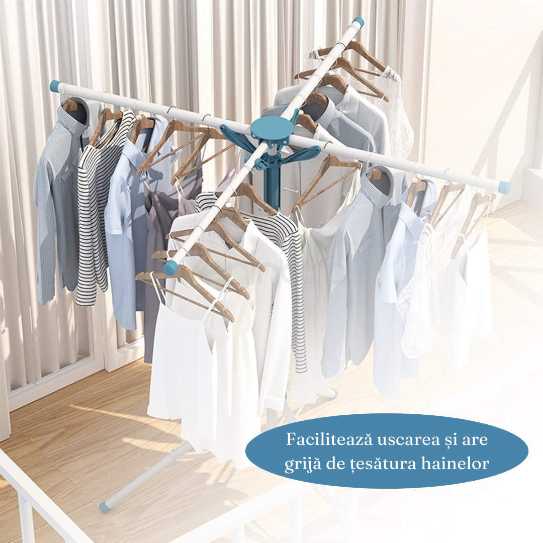 Clothes Dryer, Umbrella type, 4 Arms, Indoor, Outdoor, Non-Slip Support, Aluminum, Height between 108-165cm 