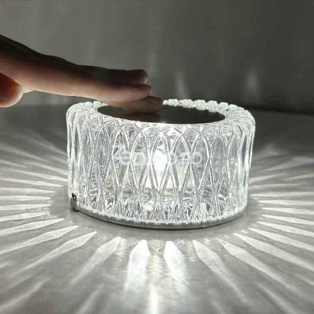 RGB Desk Lamp, Acrylic Crystal, 3 Intensity Levels, Touch, with Remote Control, Transparent