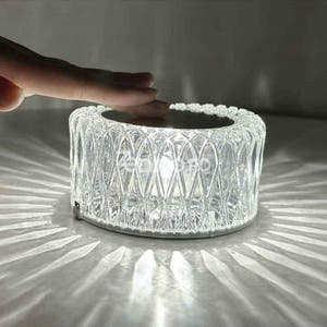 RGB Desk Lamp, Acrylic Crystal, 3 Intensity Levels, Touch, with Remote Control, Transparent