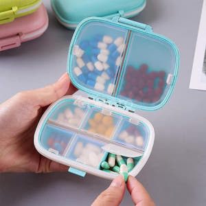 Medicine Organizer, 8 Compartments, Portable, Compact Size, 11x7cm, Plastic