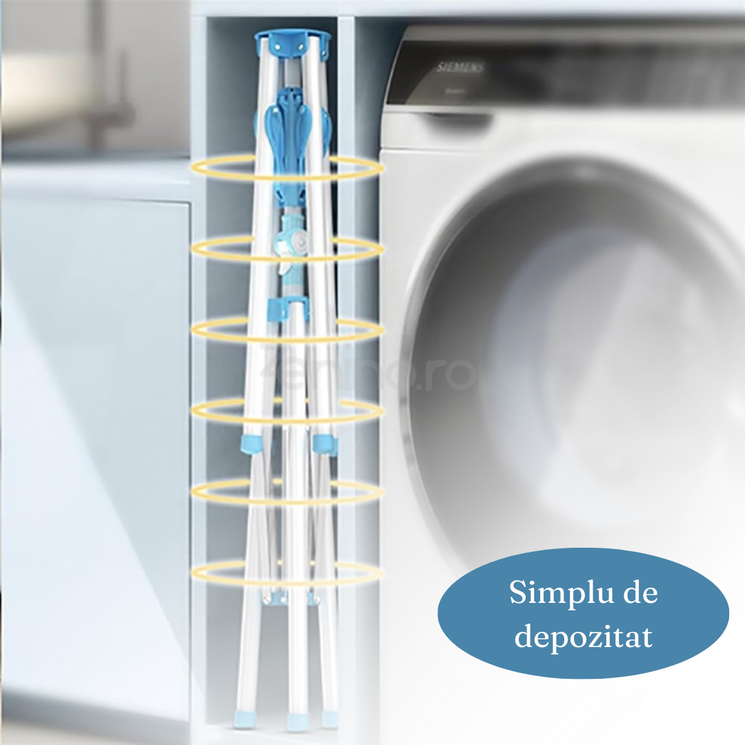 Clothes Dryer, Umbrella type, 4 Arms, Indoor, Outdoor, Non-Slip Support, Aluminum, Height between 108-165cm 