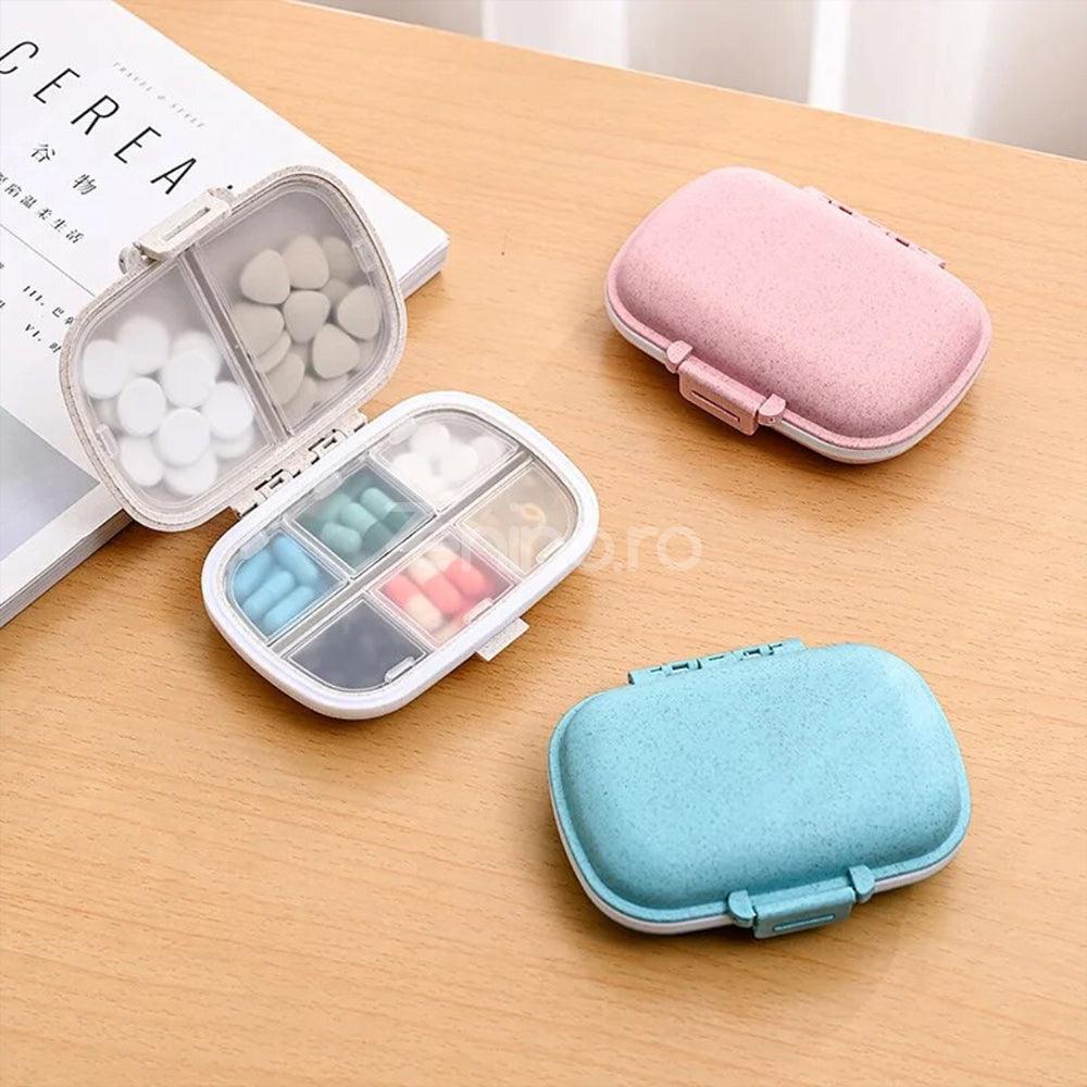 Medicine Organizer, 8 Compartments, Portable, Compact Size, 11x7cm, Plastic