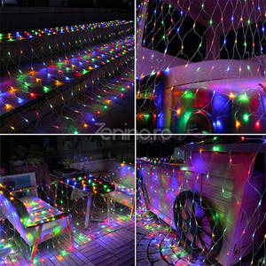 Christmas Installation, Mesh Type, LED Bulbs, 8 Light Effects, Interconnectable, Transparent Wire, 1.5m Extension Cord, Warm White, Cold White, Multicolor