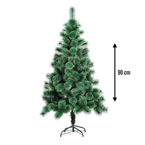 Artificial Christmas Tree, Snowy Look, Bushy Branches, Durable, Metal and Plastic Support Included, Easy to Install, Indoor and Outdoor, Green