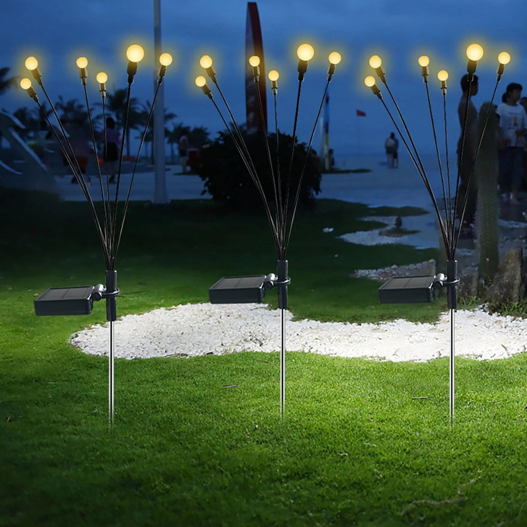 Solar Firefly Lamp, 6 Bulbs, for Garden, IP65, Ground Mount, 8h Battery Life, Height 70 cm, Black