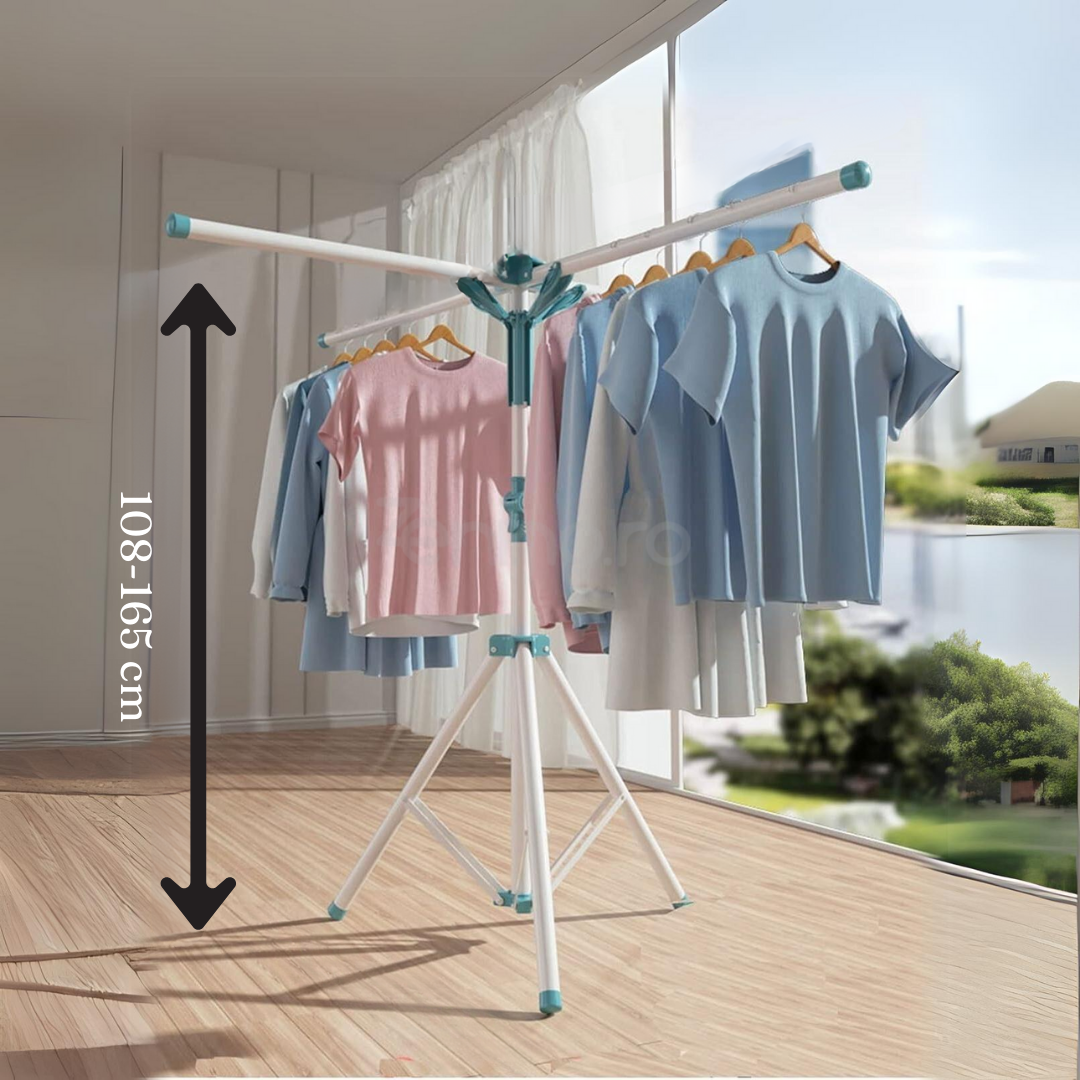Clothes Dryer, Umbrella type, 4 Arms, Indoor, Outdoor, Non-Slip Support, Aluminum, Height between 108-165cm 