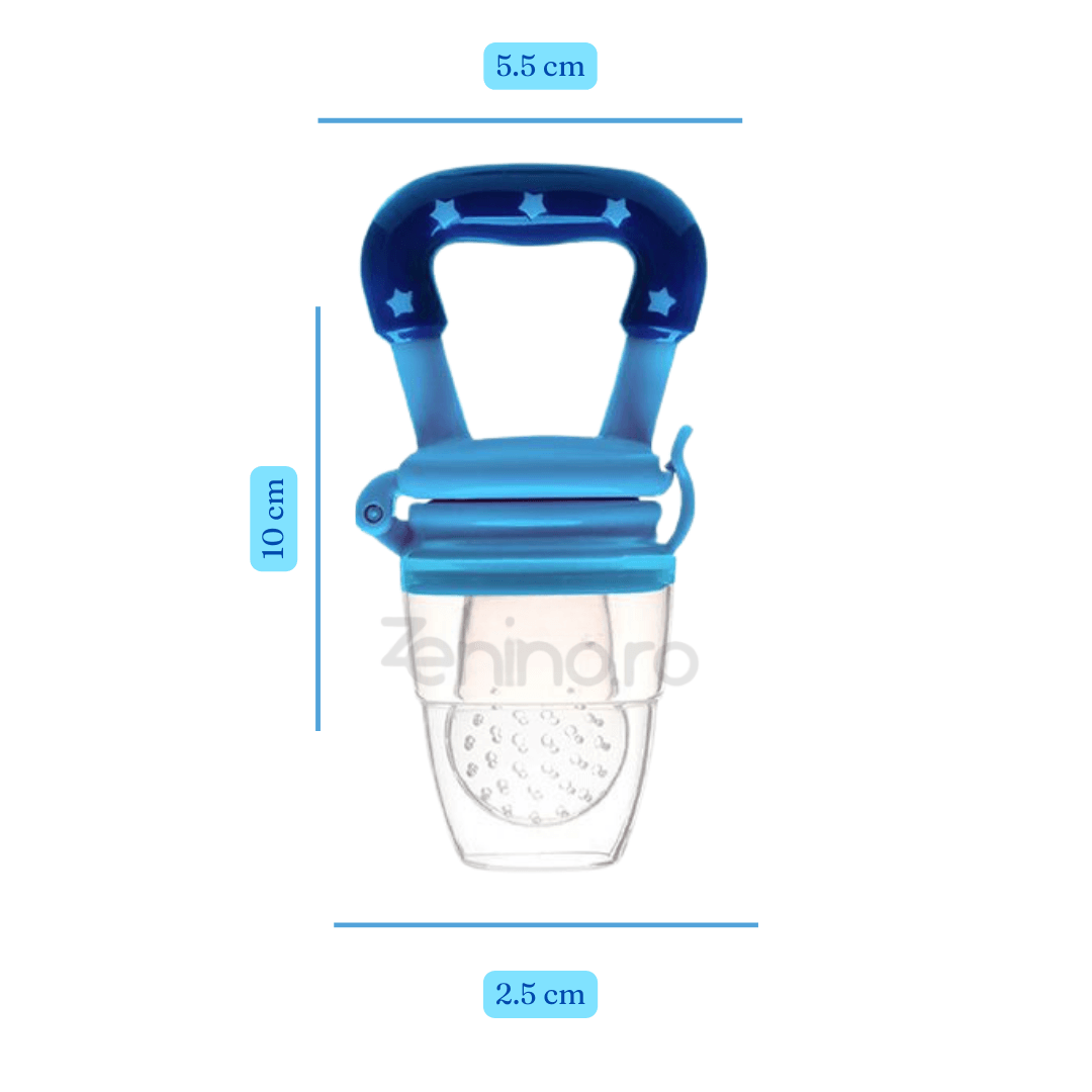 Pacifier for Diversification, Teething, for Fruit, Puree, BPA Free, Protective Cap, Leakproof Closure, Easy to Clean, Blue