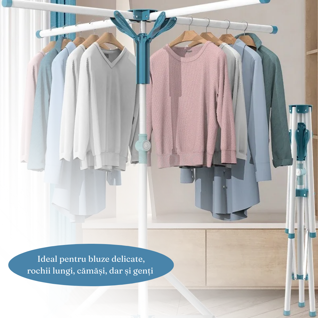 Clothes Dryer, Umbrella type, 4 Arms, Indoor, Outdoor, Non-Slip Support, Aluminum, Height between 108-165cm 