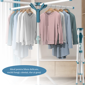 Clothes Dryer, Umbrella type, 4 Arms, Indoor, Outdoor, Non-Slip Support, Aluminum, Height between 108-165cm 