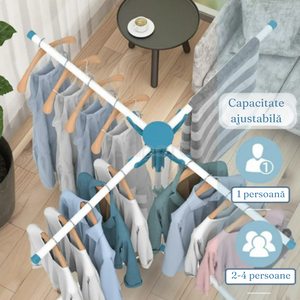 Clothes Dryer, Umbrella type, 4 Arms, Indoor, Outdoor, Non-Slip Support, Aluminum, Height between 108-165cm 