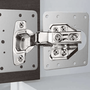Set of 4 Flat Perforated Plates, for Hinges, Universal Model, High Strength, 20 Screws, Stainless Steel 