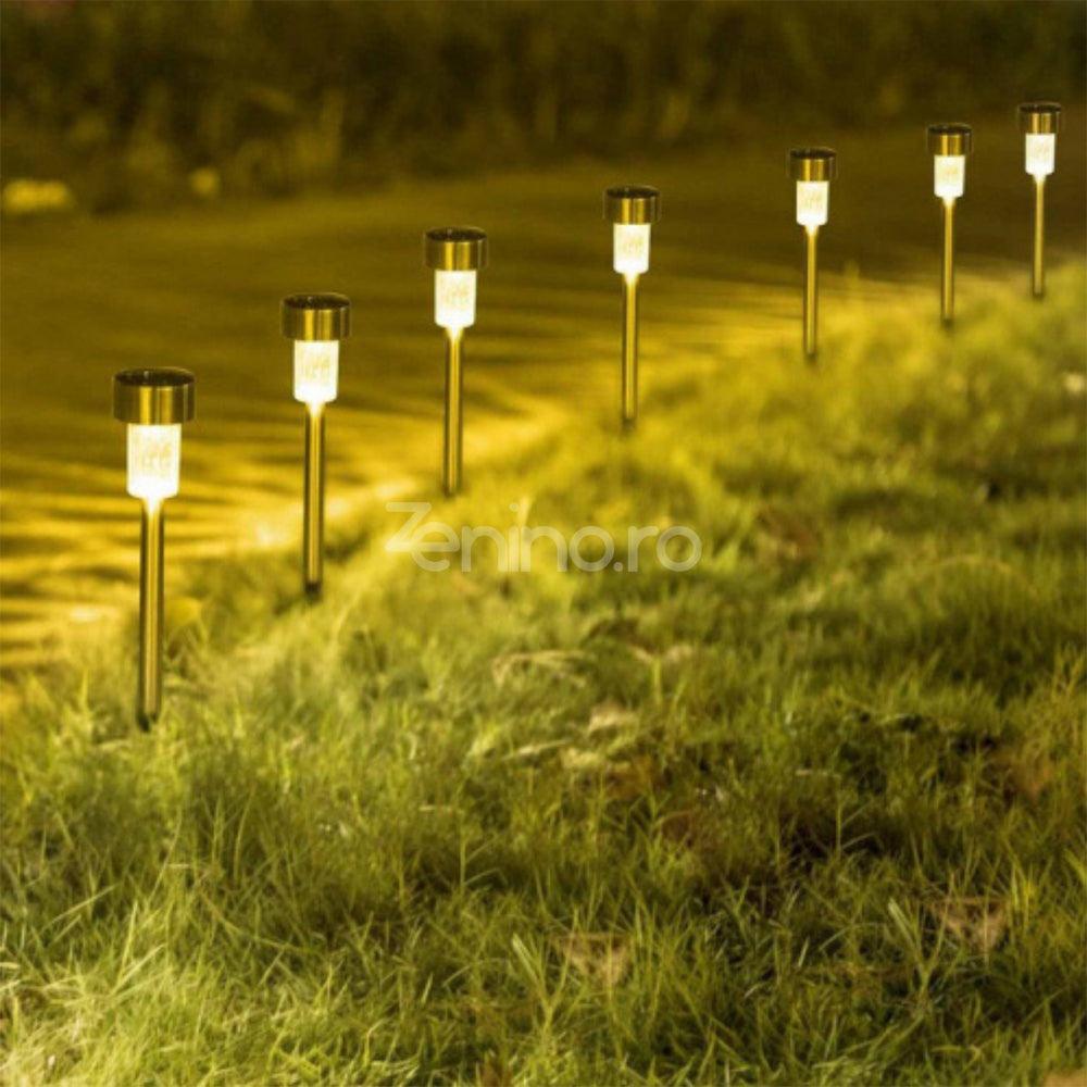 Set 10 Lampi Solare, Tip Tarus, Impermeabil, Gradina, Terasa, Curte, Autonomie 8H