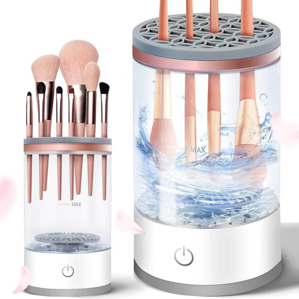 Makeup Brush Cleaner, Portable, 7000Rpm, with Vibration, USB Charging, White