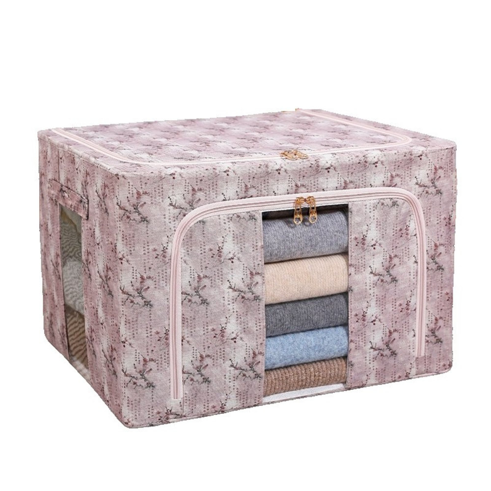 Cutie de Depozitare, Pliabil, Capacitate 66L, Material Textil, cu Fermoar, Modele Diferite