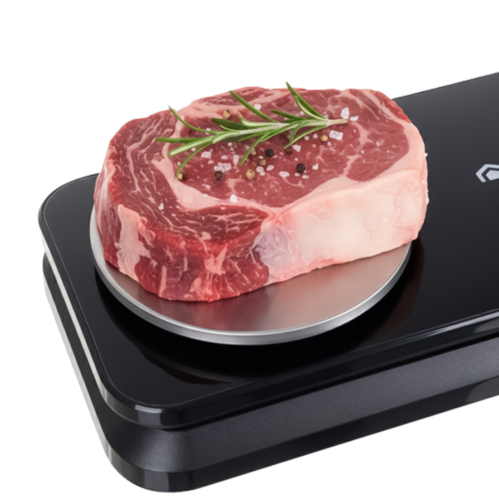 Aparat Vidat si Sigilat Alimente, Cantar Incorporat, 120W, Pungi Incluse, Negru