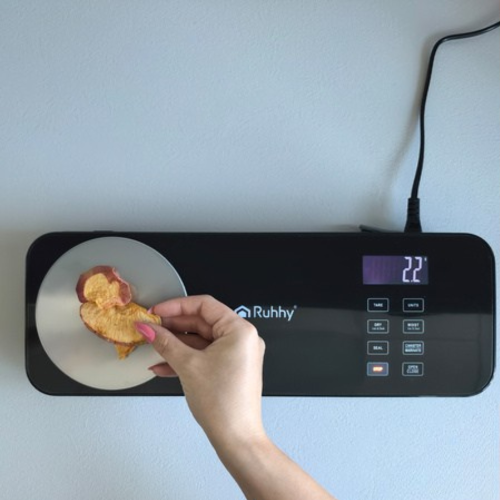 Aparat Vidat si Sigilat Alimente, Cantar Incorporat, 120W, Pungi Incluse, Negru