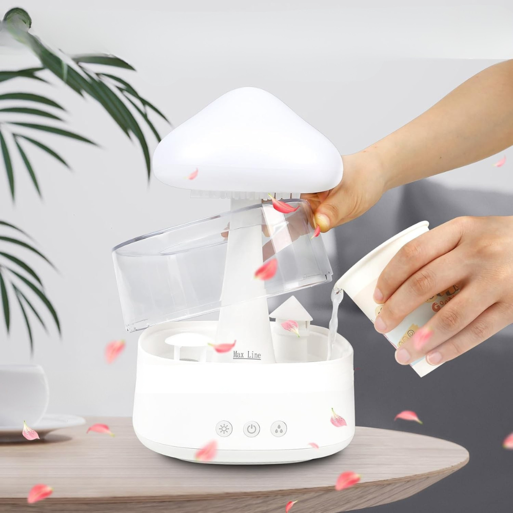 Umidificator 2in1, Lampa de Veghe, Efect de Ploaie, 10W, Incarcare USB