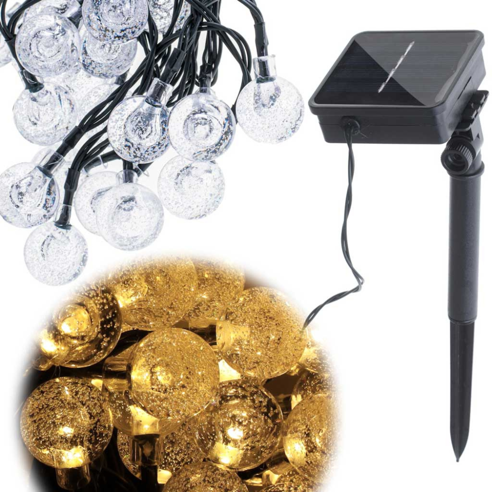 Solar Panel String, 30 LED, Dragonfly Shape, IP65, Ground Mount, 7 Hours Lighting, Length 6.5m, Multicolor