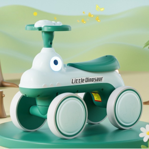 Children's Bicycle, Without Pedals, 4 Wheels, with Music and Lights, Made of Durable Plastic