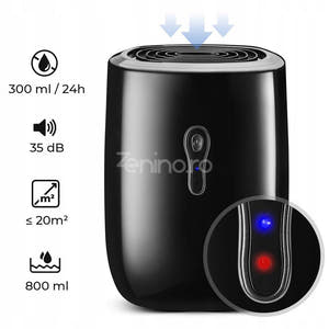 Electric Dehumidifier, Anti-Mold, Low Energy Consumption, 330ml/24h, Silent, 0.8L Tank, 22W