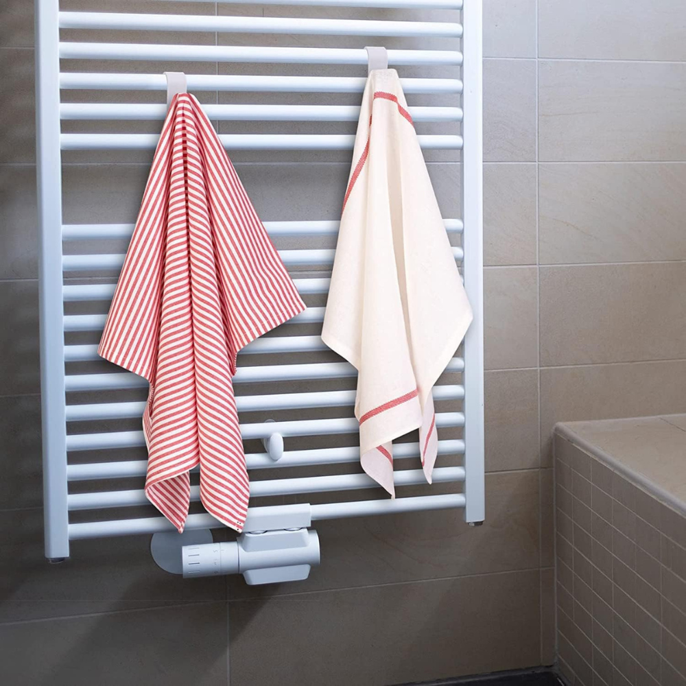 Комплект куки за радиатор, закачалка за кърпи и дрехи, практичен дизайн, пестящ място, бял