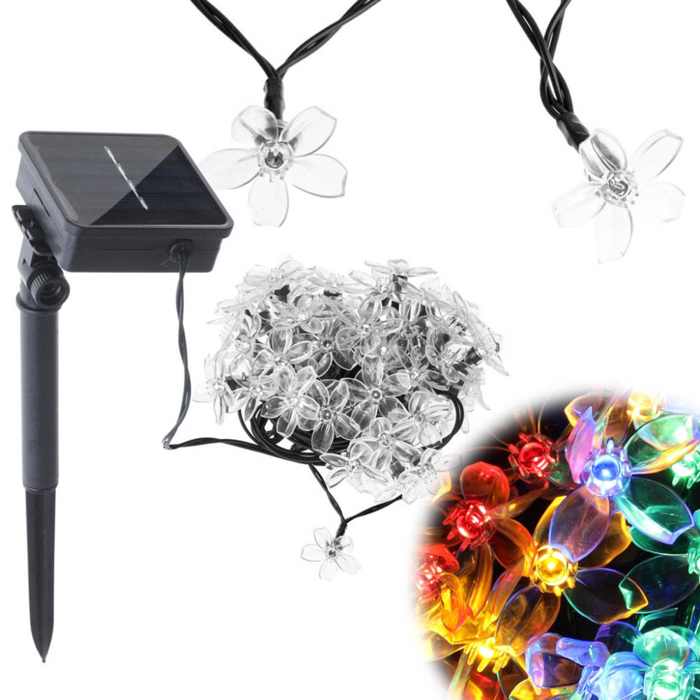 Solar Panel String, 30 LED, Dragonfly Shape, IP65, Ground Mount, 7 Hours Lighting, Length 6.5m, Multicolor