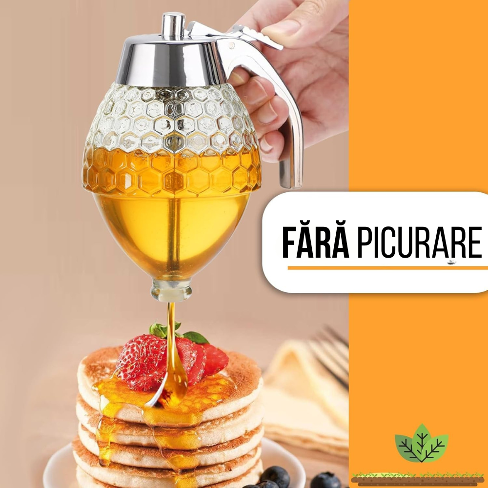 Honey Dispenser, Honeycomb Type, 200ml, Stopper, Glass Holder