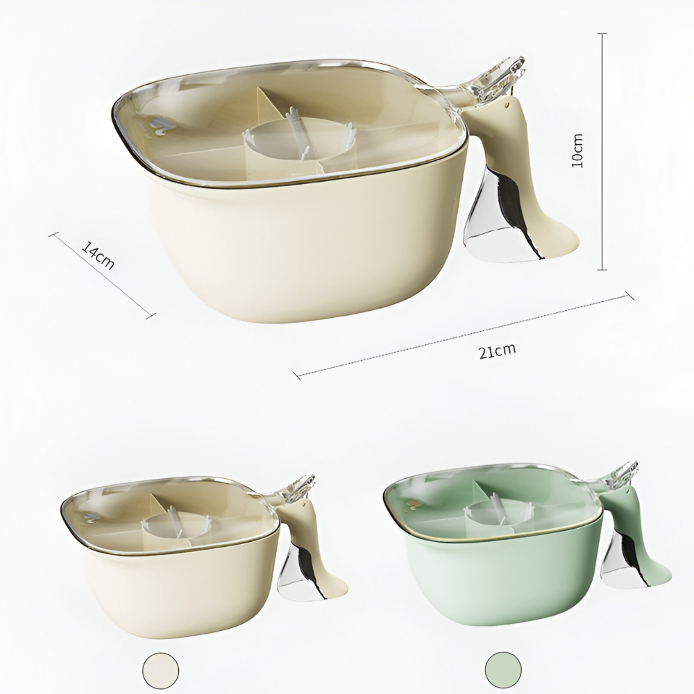 Spice Storage Box, 4 Compartments, with Spoons, Airtight Closure