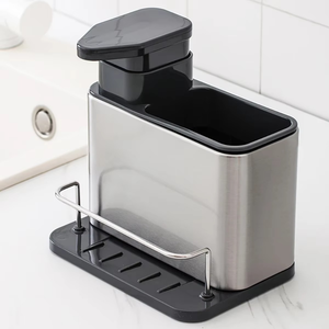 Dispenser Sapun 3in1, Compartiment Ustensile, Suport Burete, pentru Bucatarie