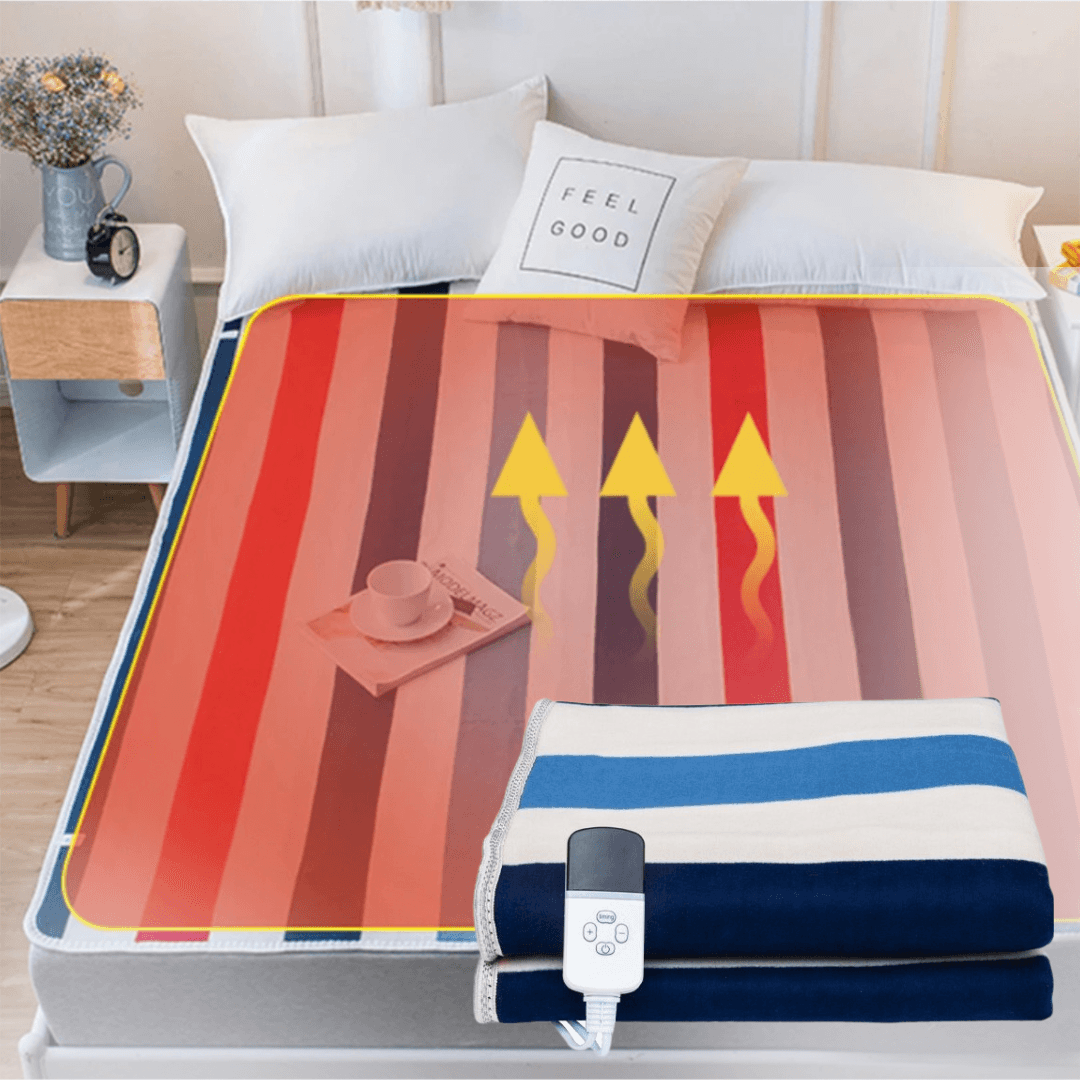 Electric Blanket, Fast Heating, 9 Speeds, Timer, High Power, Fine Material, Multicolor
