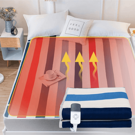 Electric Blanket, Fast Heating, 9 Speeds, Timer, High Power, Fine Material, Multicolor